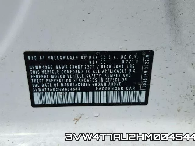 3VW4T7AU2HM004544 фото 2