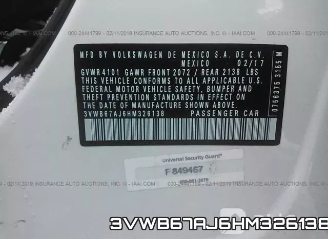 3VWB67AJ6HM326138 фото 10
