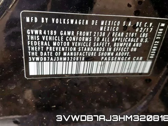 3VWDB7AJ3HM320818 фото 2