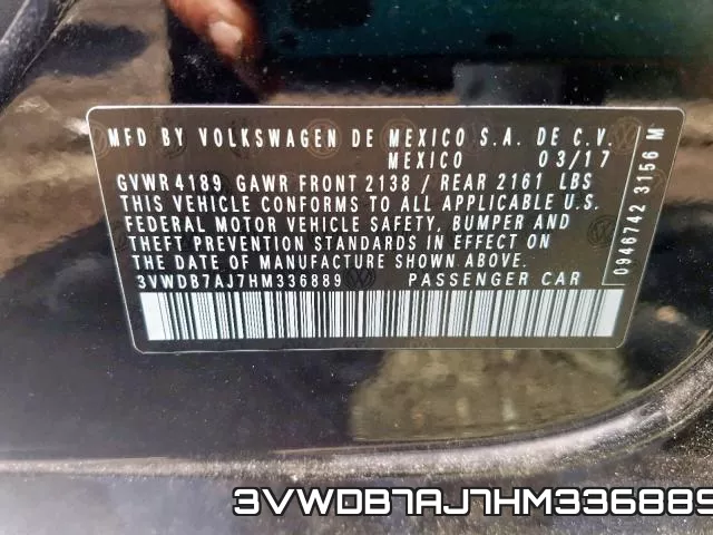 3VWDB7AJ7HM336889 фото 2