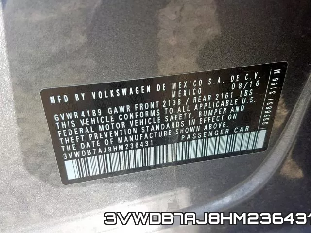3VWDB7AJ8HM236431 фото 2