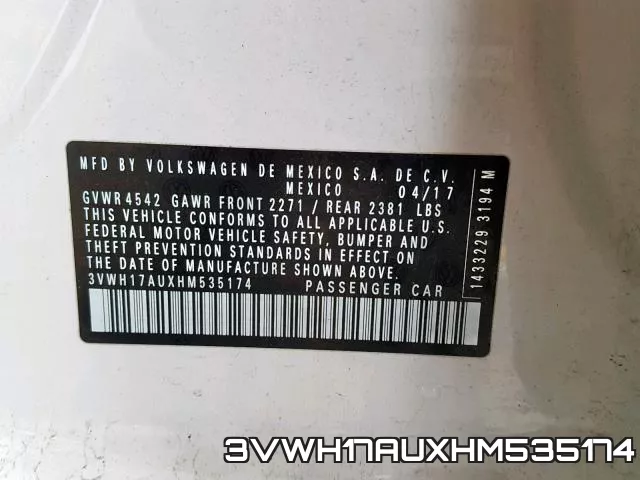 3VWH17AUXHM535174 фото 2