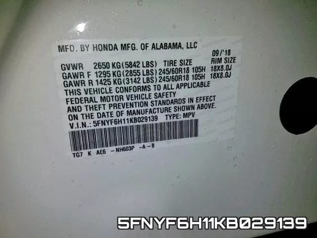 5FNYF6H11KB029139 фото 2