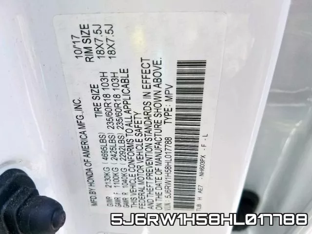5J6RW1H58HL017788 фото 2