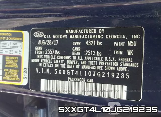 5XXGT4L10JG219235 фото 10