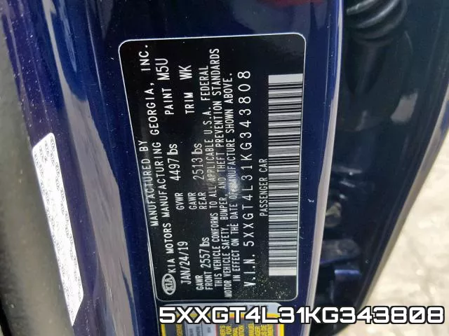 5XXGT4L31KG343808 фото 2