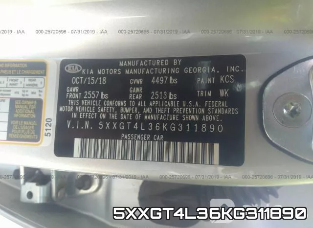 5XXGT4L36KG311890 фото 10