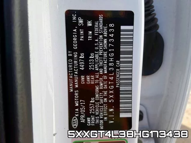 5XXGT4L38HG173438 фото 2