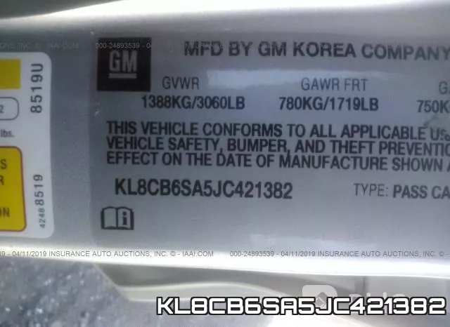 KL8CB6SA5JC421382 фото 10