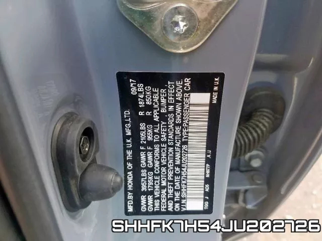 SHHFK7H54JU202726 фото 2