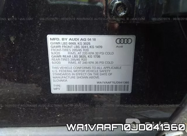 WA1VAAF70JD041360 фото 10
