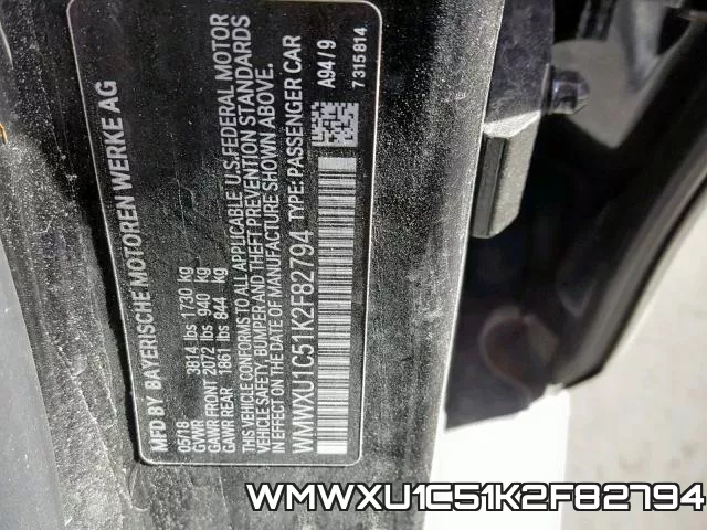 WMWXU1C51K2F82794 фото 2
