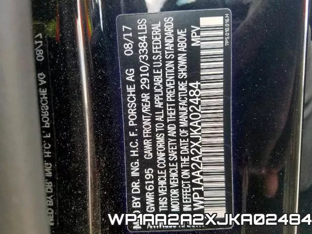 WP1AA2A2XJKA02484 фото 2
