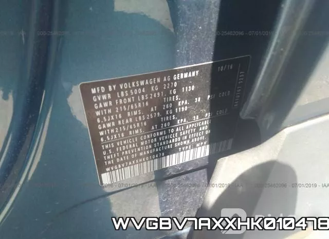 WVGBV7AXXHK010478 фото 10