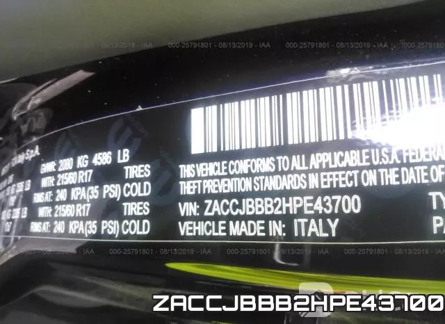 ZACCJBBB2HPE43700 фото 10