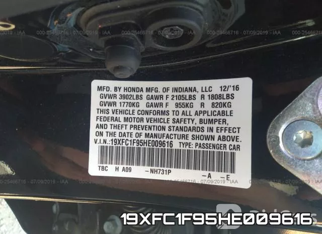 19XFC1F95HE009616 фото 10