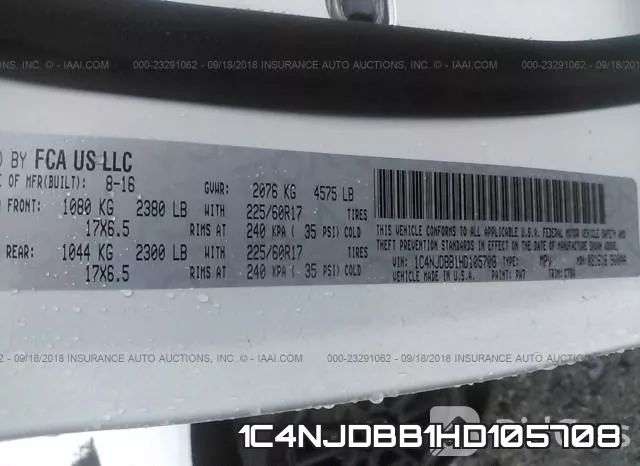1C4NJDBB1HD105708 фото 10