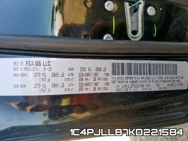 1C4PJLLB7KD221584 фото 2