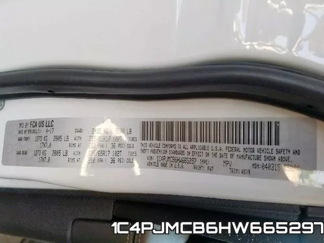 1C4PJMCB6HW665297 фото 2