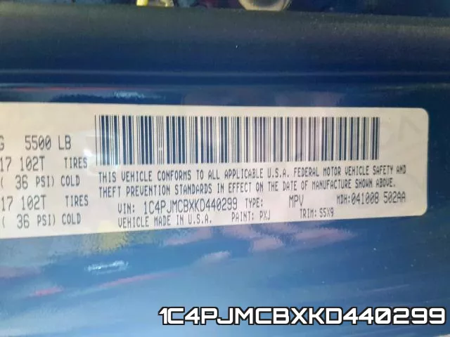 1C4PJMCBXKD440299 фото 2