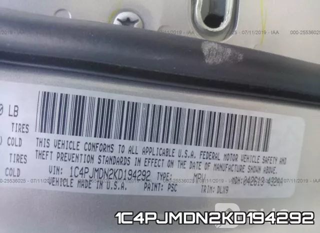1C4PJMDN2KD194292 фото 10
