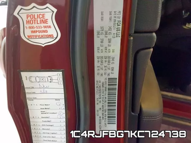 1C4RJFBG7KC724738 фото 2