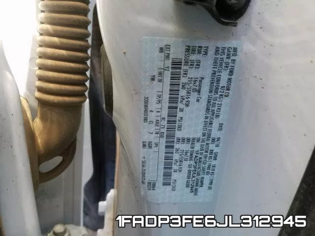 1FADP3FE6JL312945 фото 2