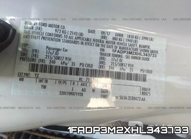 1FADP3M2XHL343733 фото 10
