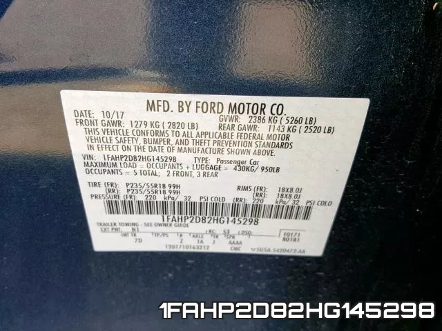 1FAHP2D82HG145298 фото 2