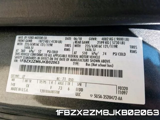 1FBZX2ZM8JKB02063 фото 2