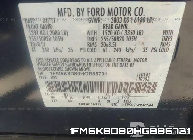 1FM5K8D80HGB85731 фото 10