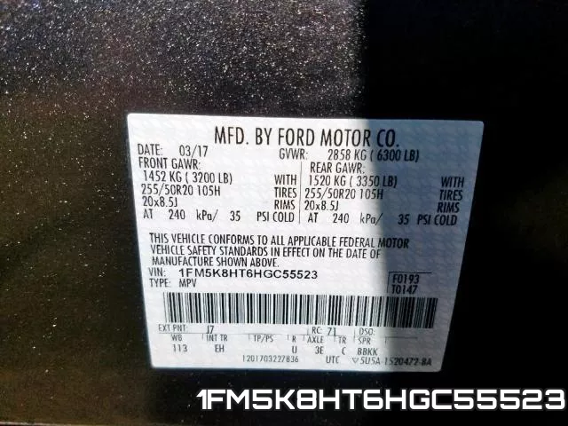 1FM5K8HT6HGC55523 фото 2