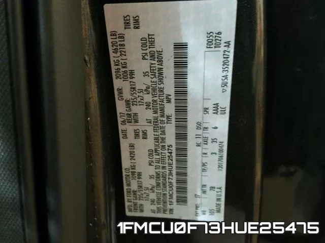 1FMCU0F73HUE25475 фото 2