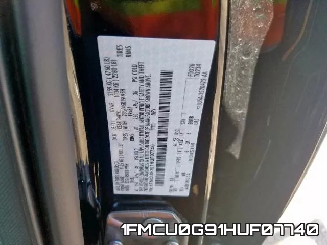 1FMCU0G91HUF07740 фото 2