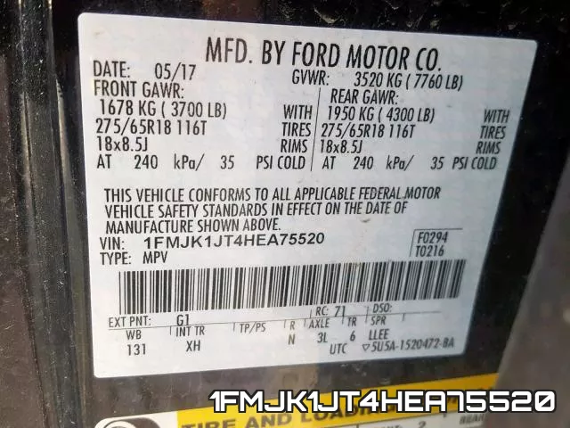 1FMJK1JT4HEA75520 фото 2