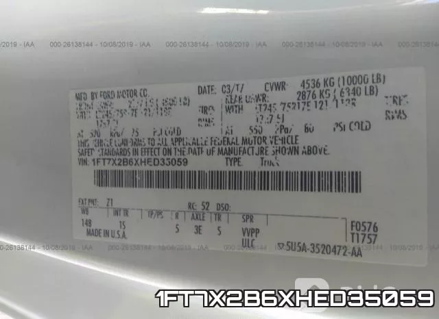1FT7X2B6XHED35059 фото 10