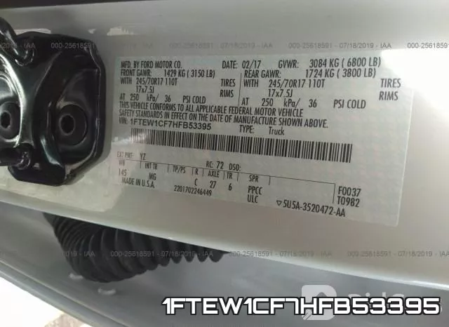 1FTEW1CF7HFB53395 фото 10