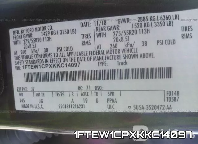 1FTEW1CPXKKC14097 фото 10