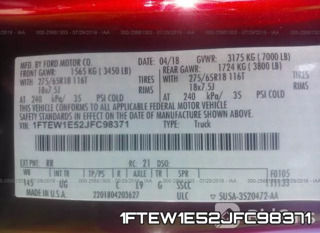1FTEW1E52JFC98371 фото 10