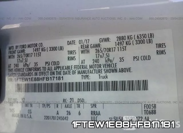 1FTEW1E88HFB17181 фото 10