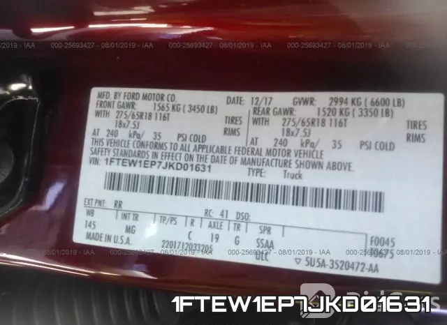 1FTEW1EP7JKD01631 фото 10