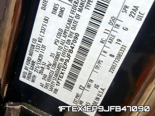 1FTEX1EP9JFB47090 фото 2