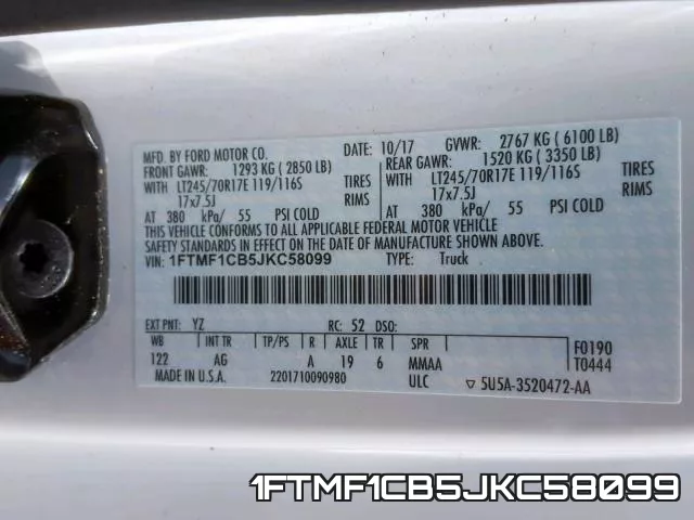 1FTMF1CB5JKC58099 фото 2