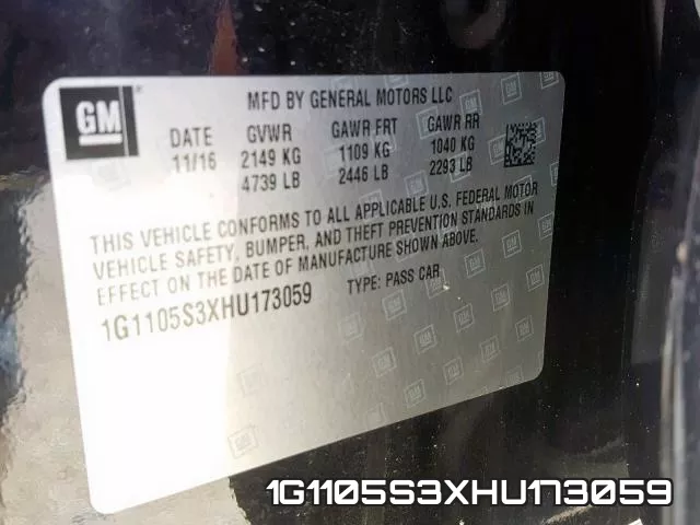 1G1105S3XHU173059 фото 2