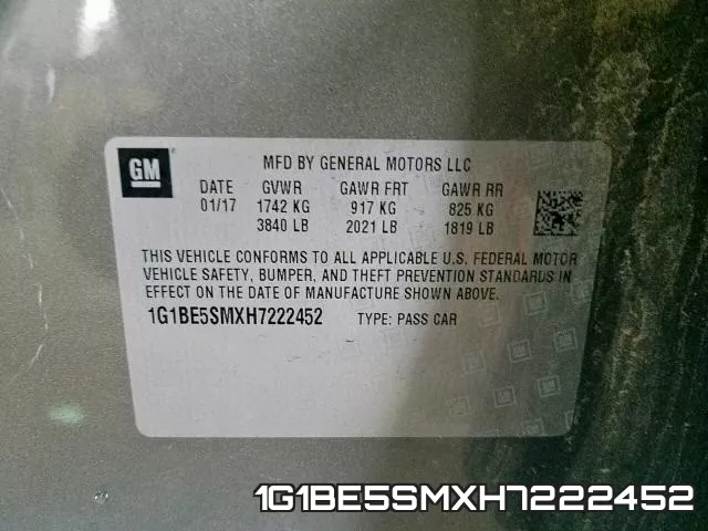 1G1BE5SMXH7222452 фото 2