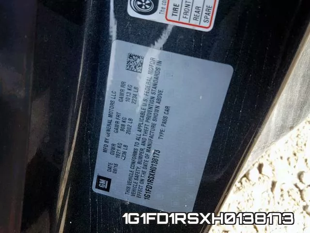 1G1FD1RSXH0138173 фото 2