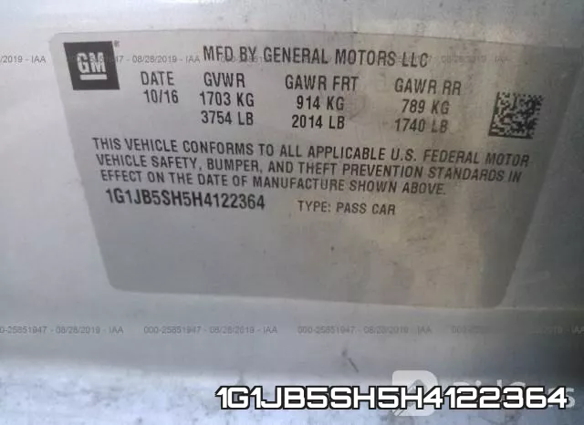 1G1JB5SH5H4122364 фото 10