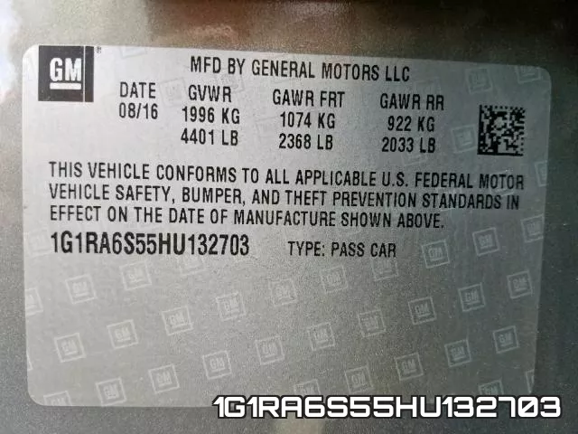1G1RA6S55HU132703 фото 2