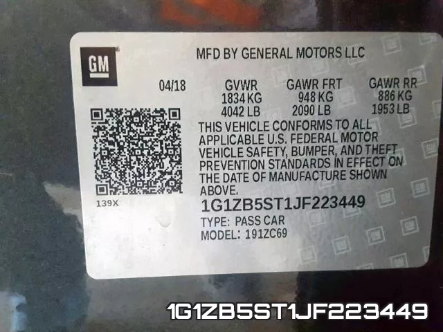 1G1ZB5ST1JF223449 фото 2