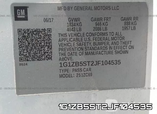 1G1ZB5ST2JF104535 фото 10